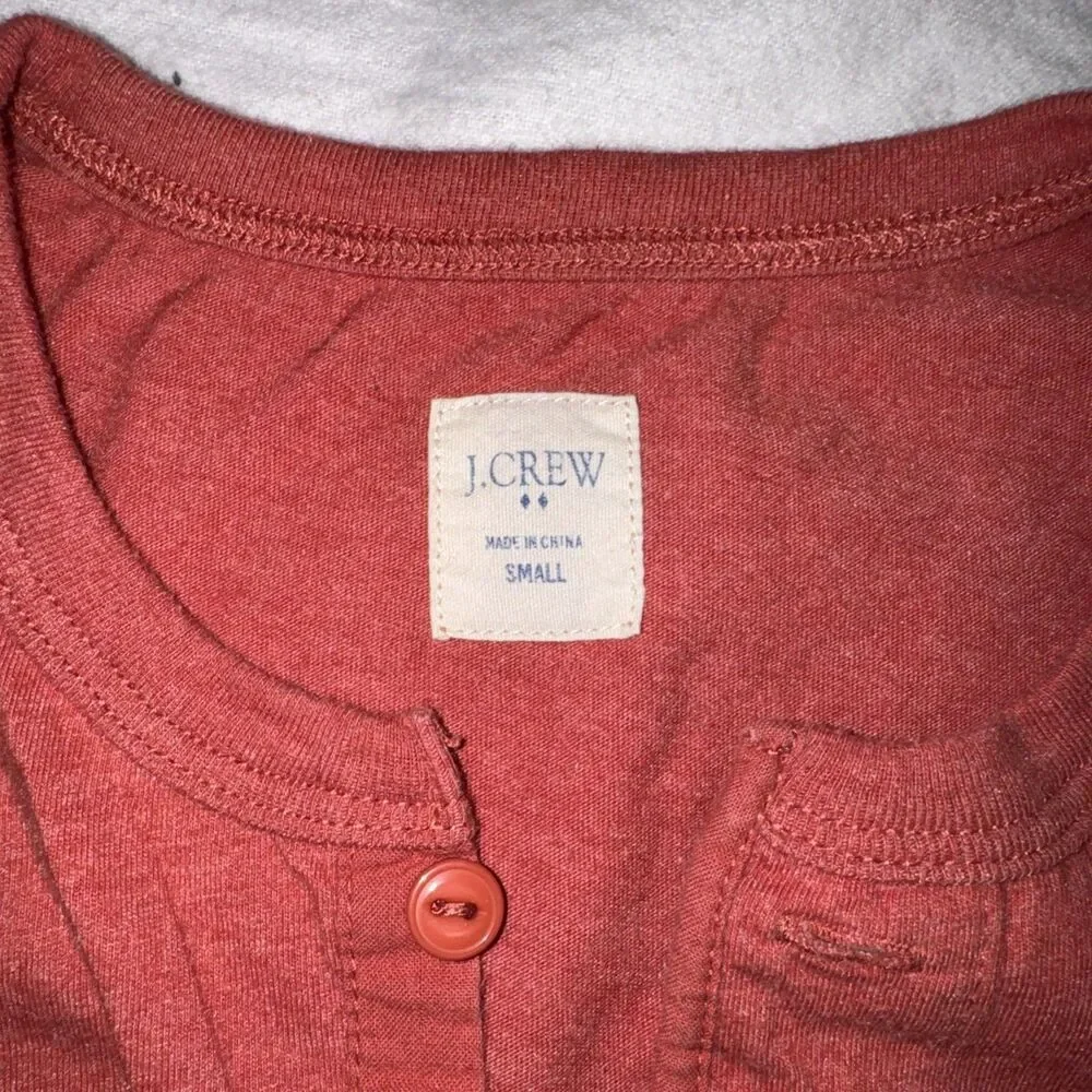 J. Crew Men’s Orange Colorblock Short Sleeve Henley T-shirt Sz Small